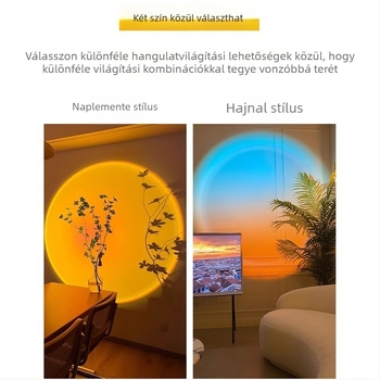 Beépített LED spotlámpa folyosóra és a nappaliba naplemente hangulattal, dekoratív falikép.