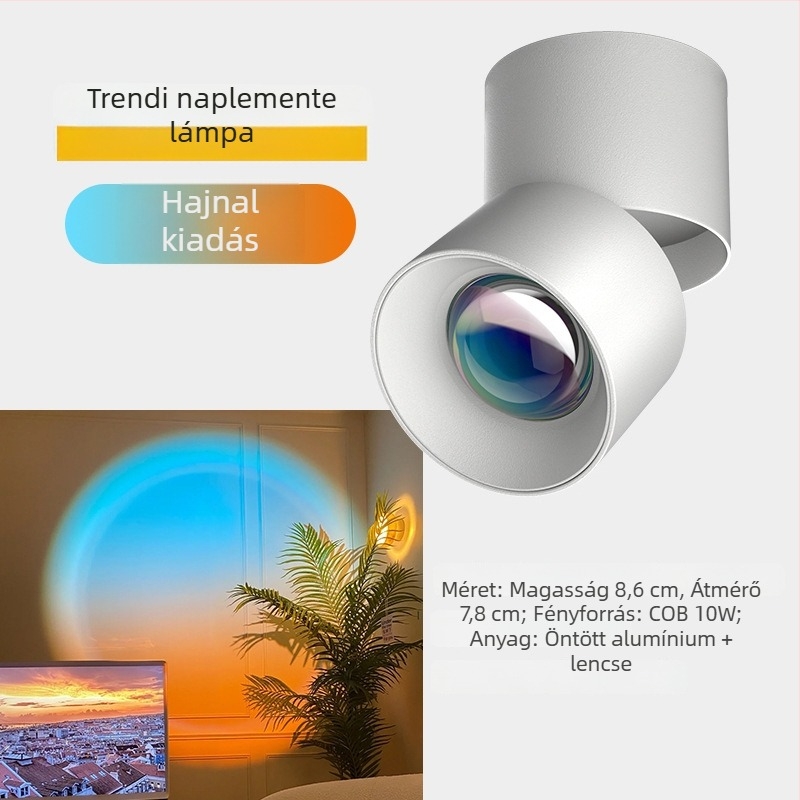 Beépített LED spotlámpa folyosóra és a nappaliba naplemente hangulattal, dekoratív falikép.