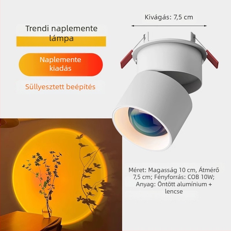 Beépített LED spotlámpa folyosóra és a nappaliba naplemente hangulattal, dekoratív falikép.
