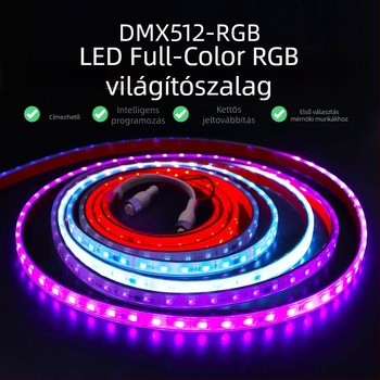 DMX512 LED-szalag, alacsony feszültség, teljes színű 5050 RGB LED-ek, programozható kültéri hajlékony LED-szalag