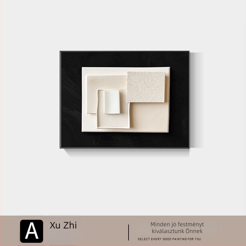 Absztrakt keretes dekoratív festmény villanyóraszekrény fedésére, minimalistán modern stílusban