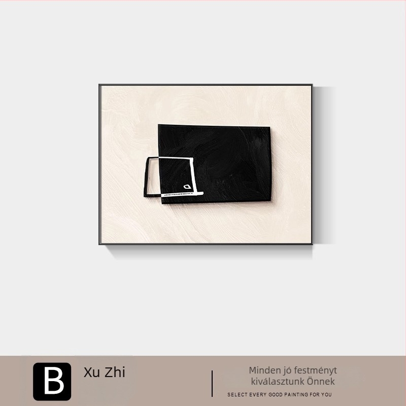 Absztrakt keretes dekoratív festmény villanyóraszekrény fedésére, minimalistán modern stílusban