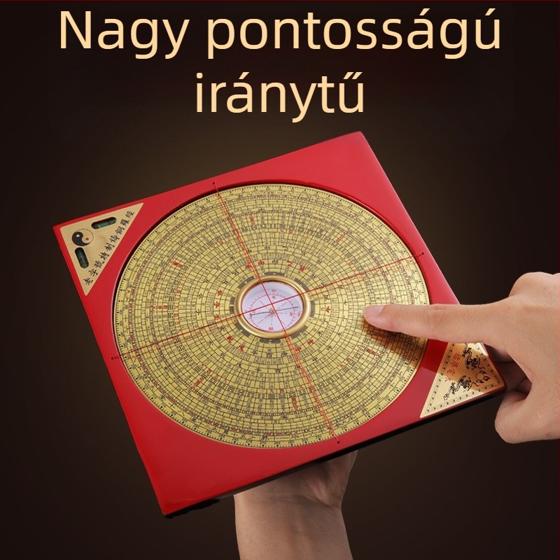 Sárgarézből készült iránytű Bagua koronggal, kiváló pontosságú dekoratív eszköz