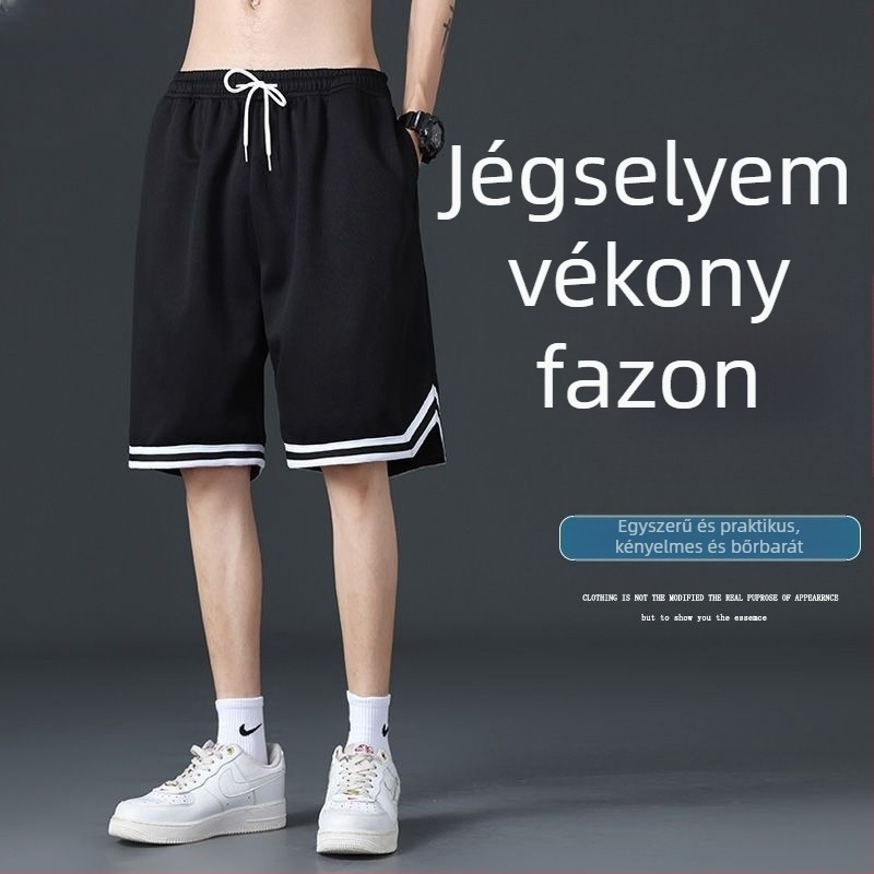 Amerikai stílusú hálós, légáteresztő kosárlabda rövidnadrág férfiaknak, nyári edzésre, ice silk anyagból, plusz méret