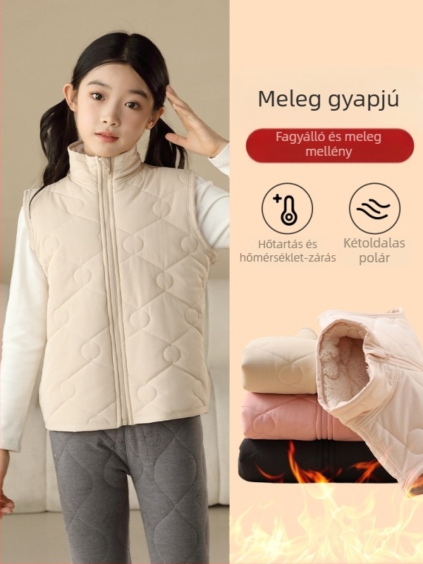 Gyerekeknek való őszi–téli fleece-bélelt mellény