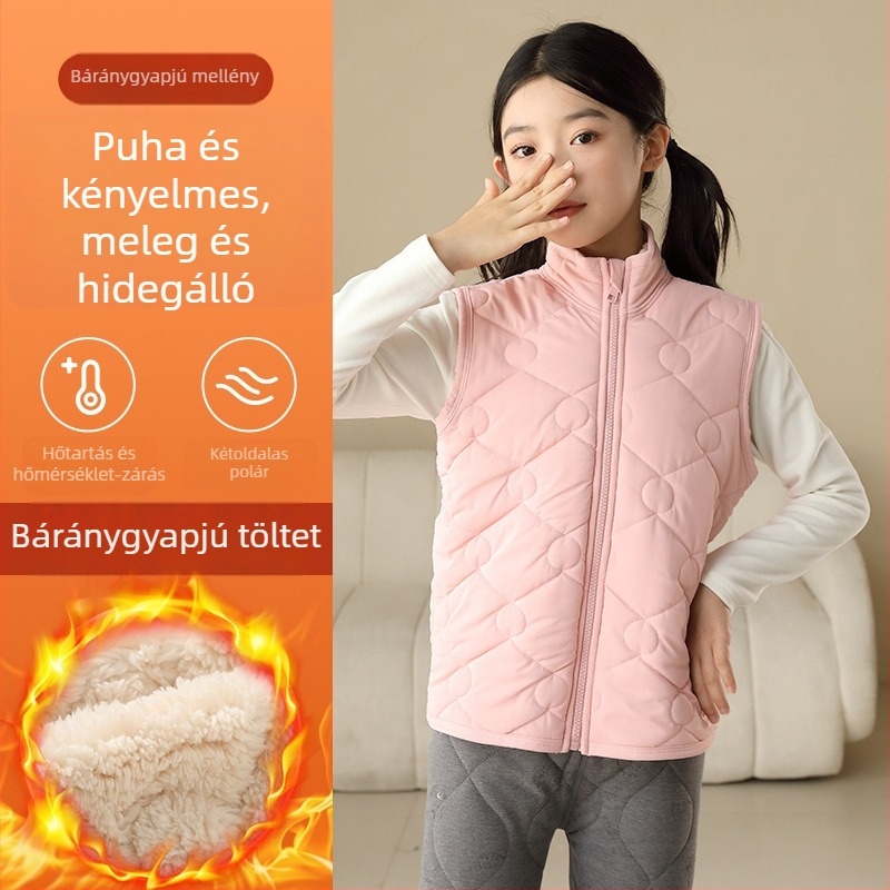 Gyerekeknek való őszi–téli fleece-bélelt mellény
