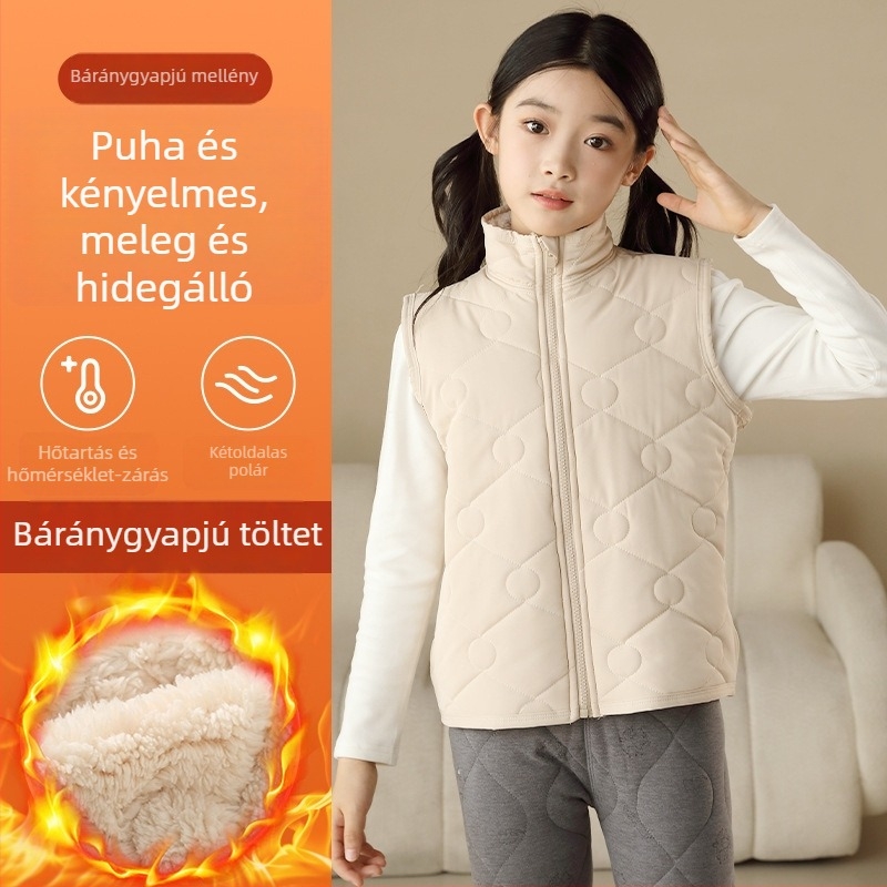 Gyerekeknek való őszi–téli fleece-bélelt mellény