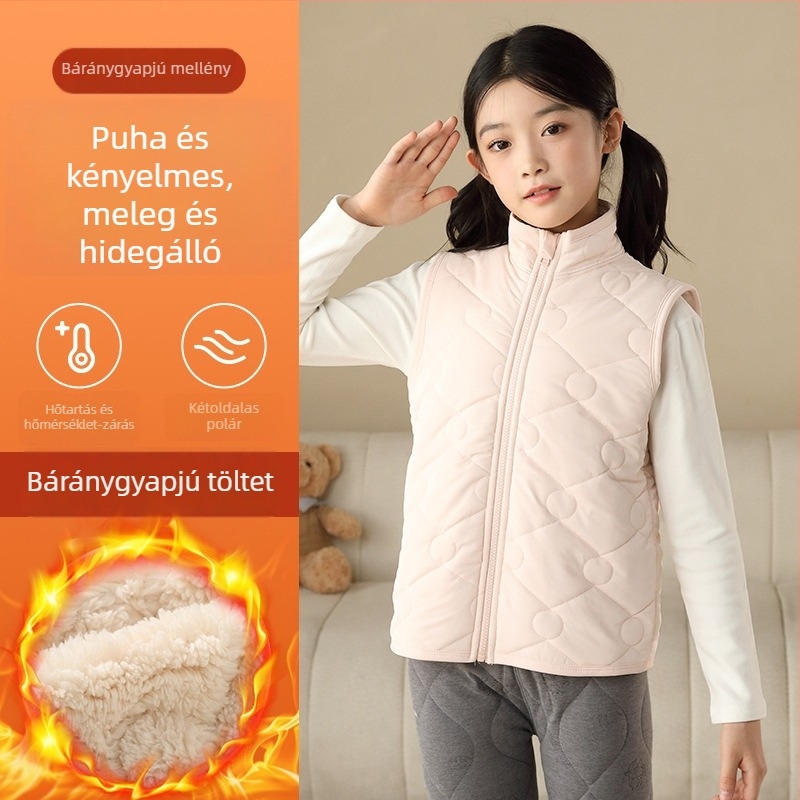 Gyerekeknek való őszi–téli fleece-bélelt mellény