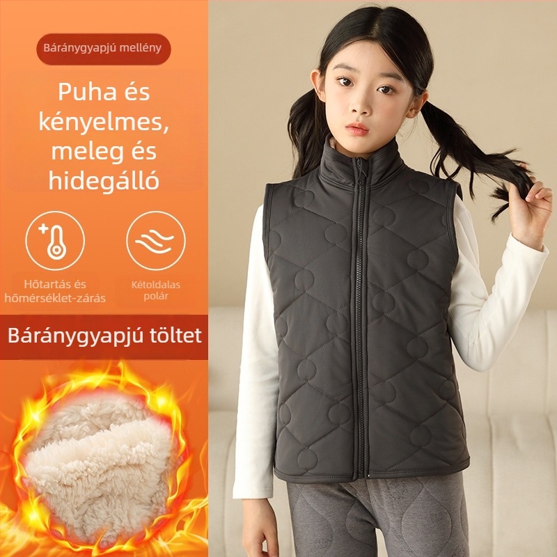 Gyerekeknek való őszi–téli fleece-bélelt mellény