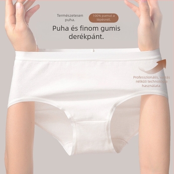 Női pamut seamless magas derekú alsónemű, 60-szálas hosszú szálú pamut, antibakteriális