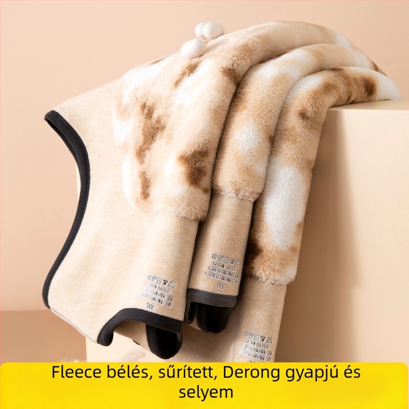 Férfi vastag, fleece-sel bélelt thermo mellény télre, plusz méret, selyem–gyapjú keverék, gyomorvédő alapréteg