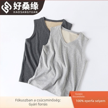 Férfi mulberry selyem termoszínadrag, bolyhos bélés, V-nyakú, őszi-téli, modell 4287