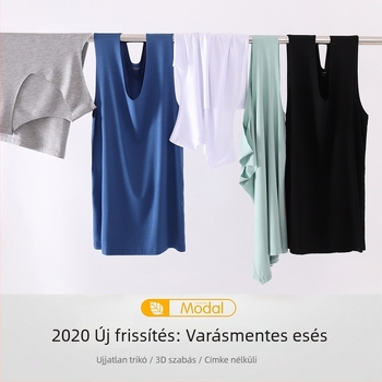 Férfi Modal varrás nélküli mellény, nagy méret, alapréteg edzéshez, fehér vagy fekete