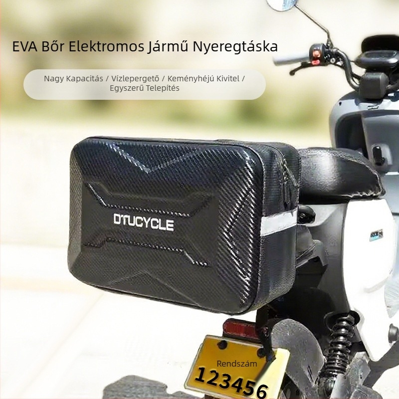 Dtucycle EVA merev héjú, vízálló hátsó táska elektromos kerékpárokhoz, nagy kapacitás, béléses
