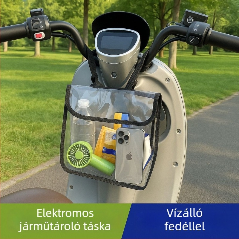 Multifunkcionális, vízálló elülső táska elektromos kerékpárhoz mágneses csattal, nagy kapacitású telefonzseb, szennyeződéstől ellenálló