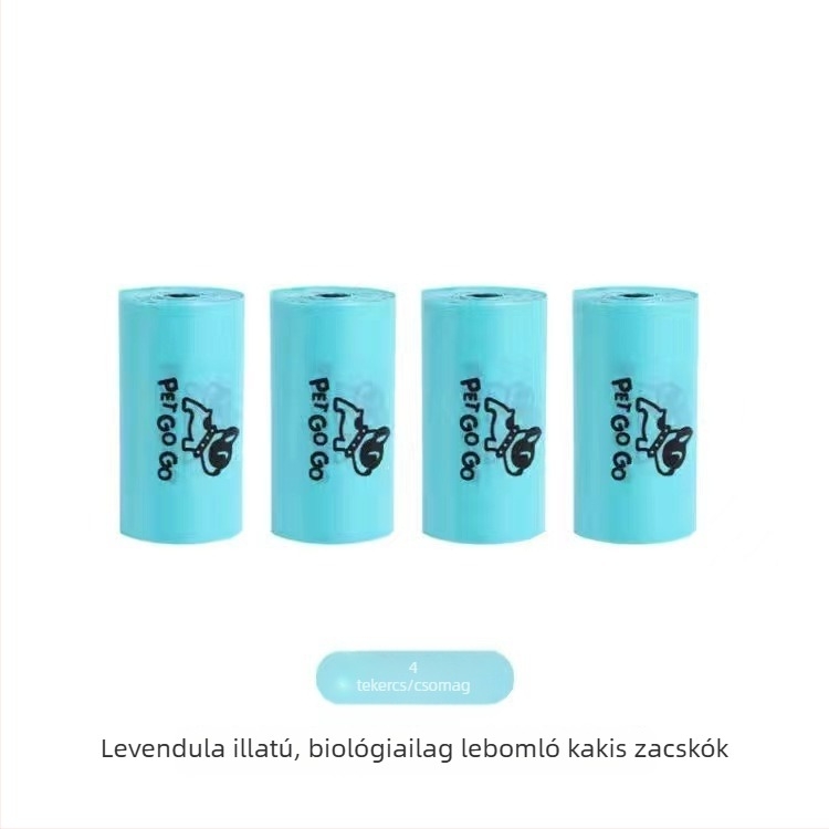 Biológiailag lebomló háziállat-ürülék zacskók, hordozható kutyaürülék zacskók és macskaalom hulladék zacskók, tekercsben