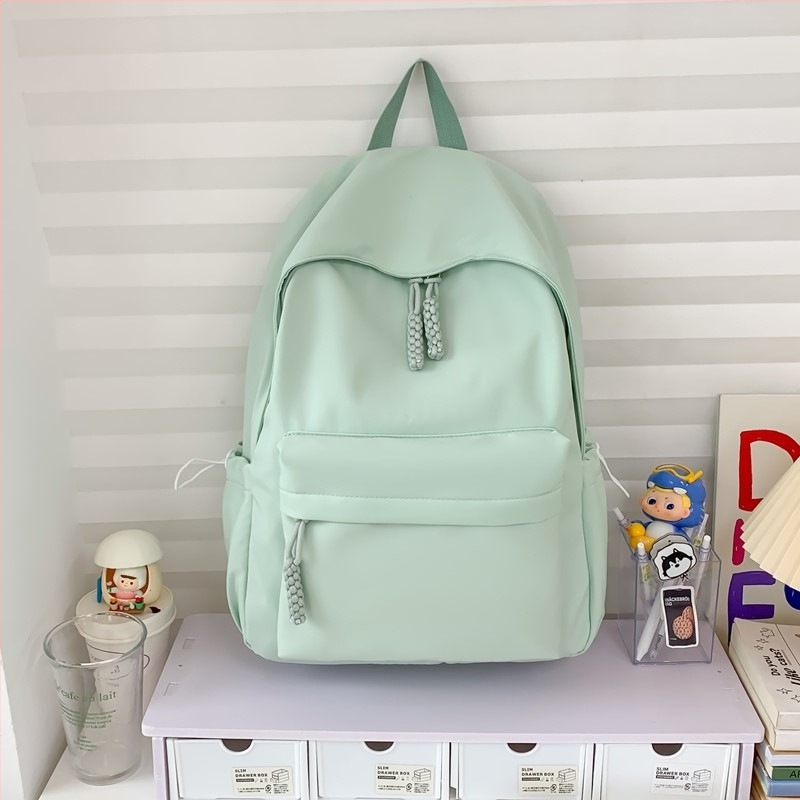 Minimalista egyszínű női hátizsák, japán stílusú, nagy kapacitású, könnyű iskolai hátizsák laptop rekeszével