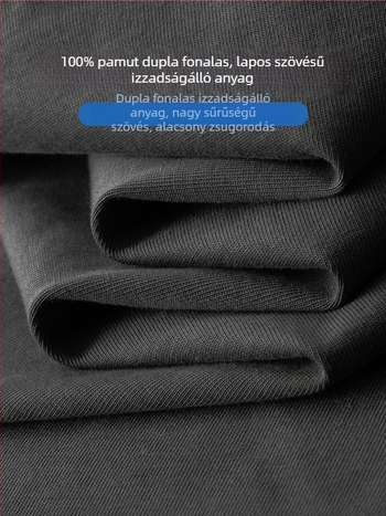 Pamut rövid ujjú póló férfiaknak, 300–350 g tömeg, fiatalos szabás, kerek nyak