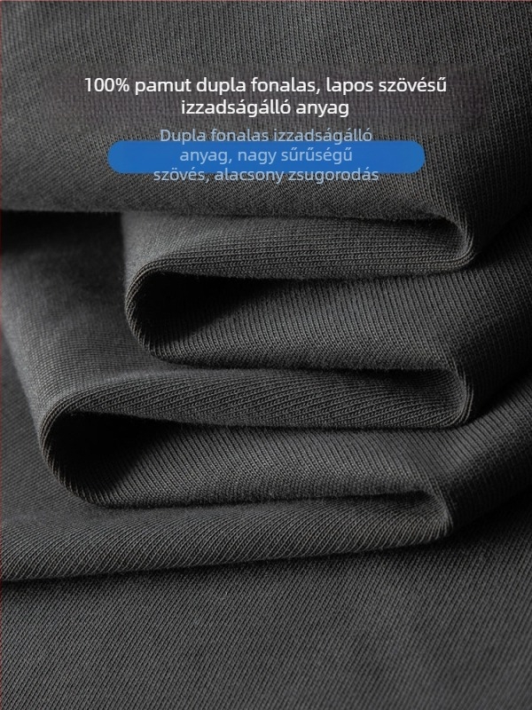 Pamut rövid ujjú póló férfiaknak, 300–350 g tömeg, fiatalos szabás, kerek nyak