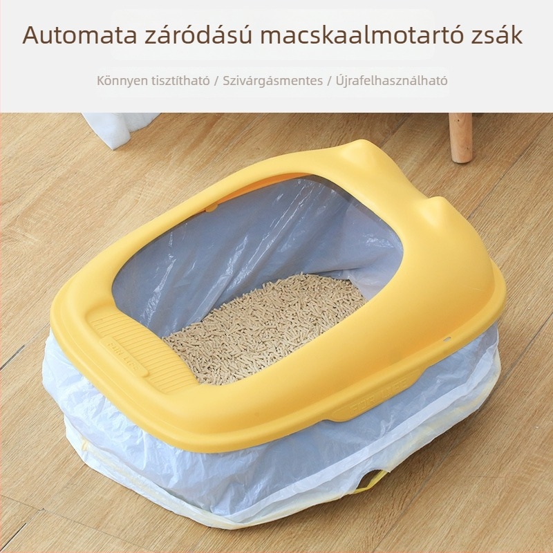 Nagy, vastag, egyszer használatos macskaalom-zsák macskatálhoz
