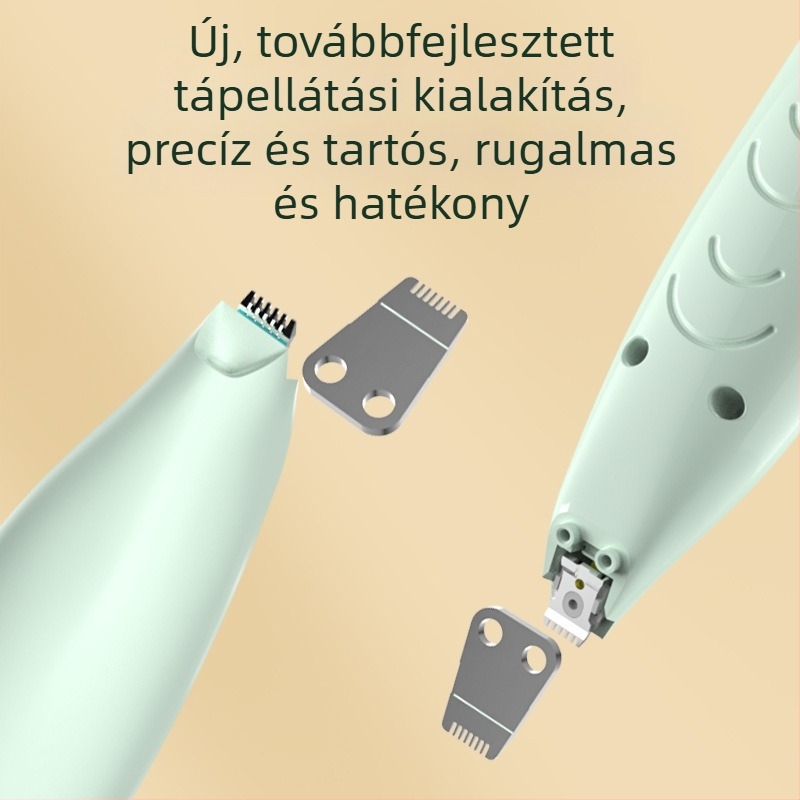 LED‑világítással ellátott elektromos szőrzetvágó macskáknak és kutyáknak, ABS test és rozsdamentes acél pengékkel
