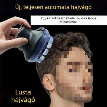 UFO formájú elektromos hajvágó férfiaknak – automatikus önápolás, kerámiapengék, brushless motor, forgó fej