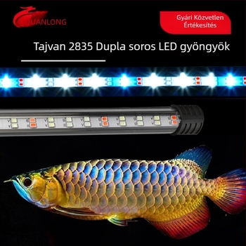 Teljes spektrumú LED akváriumi lámpa, vízálló, merülő, vízi növények és sárkányhal számára.