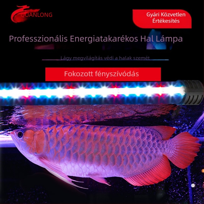 Teljes spektrumú LED akváriumi lámpa, vízálló, merülő, vízi növények és sárkányhal számára.