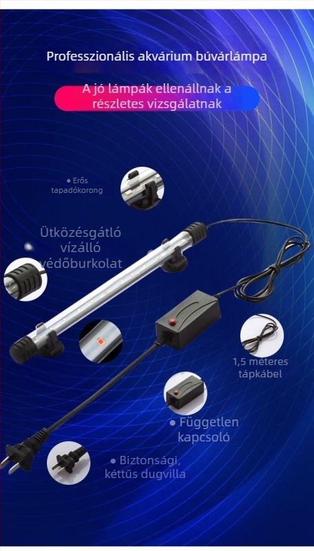 LED akváriumi fény, vízálló alámerülő lámpa halak számára, több színű LED, T4LED modell