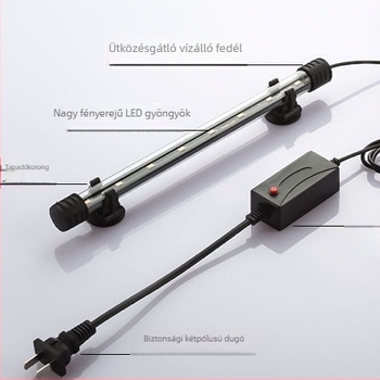 LED akváriumi fény növényeknek, merülő és felületi használatra, vízálló lámpa