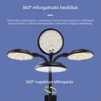 Magas fényerejű LED akváriumi lámpa halak és vízinövények számára, USB töltés, vízálló, kiállítási környezeti világítás