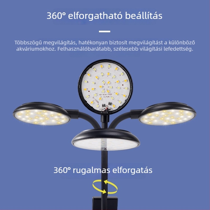 Magas fényerejű LED akváriumi lámpa halak és vízinövények számára, USB töltés, vízálló, kiállítási környezeti világítás