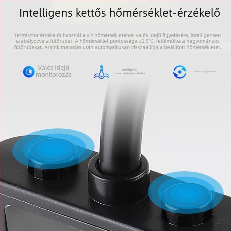 PTC akváriumi fűtőrúddal, automata hőmérséklet-szabályozással, energiatakarékos, kompakt tropikus halakhoz