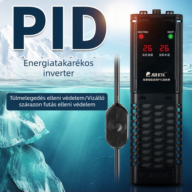 PTC akváriumi fűtőrúddal, automata hőmérséklet-szabályozással, energiatakarékos, kompakt tropikus halakhoz