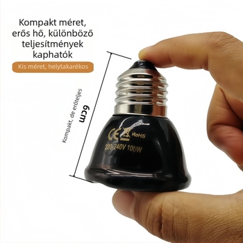 Kerámiás melegítő lámpa hüllőknek, fény nélküli, 25W, AI adaptív funkció