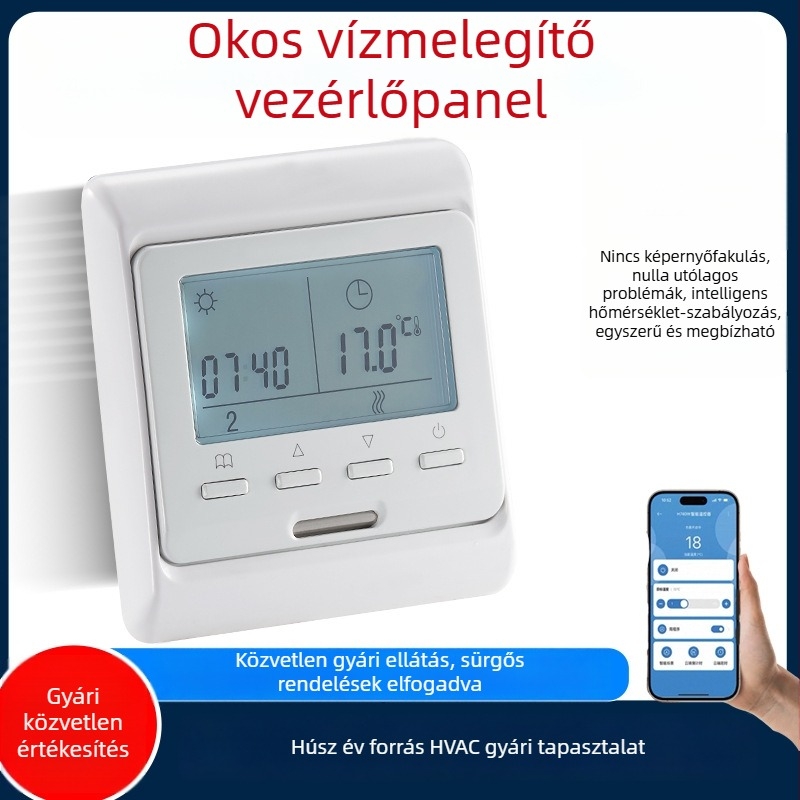 Intelligens padlófűtés termosztát digitális falra szerelhető panellel beltéri központi klímához