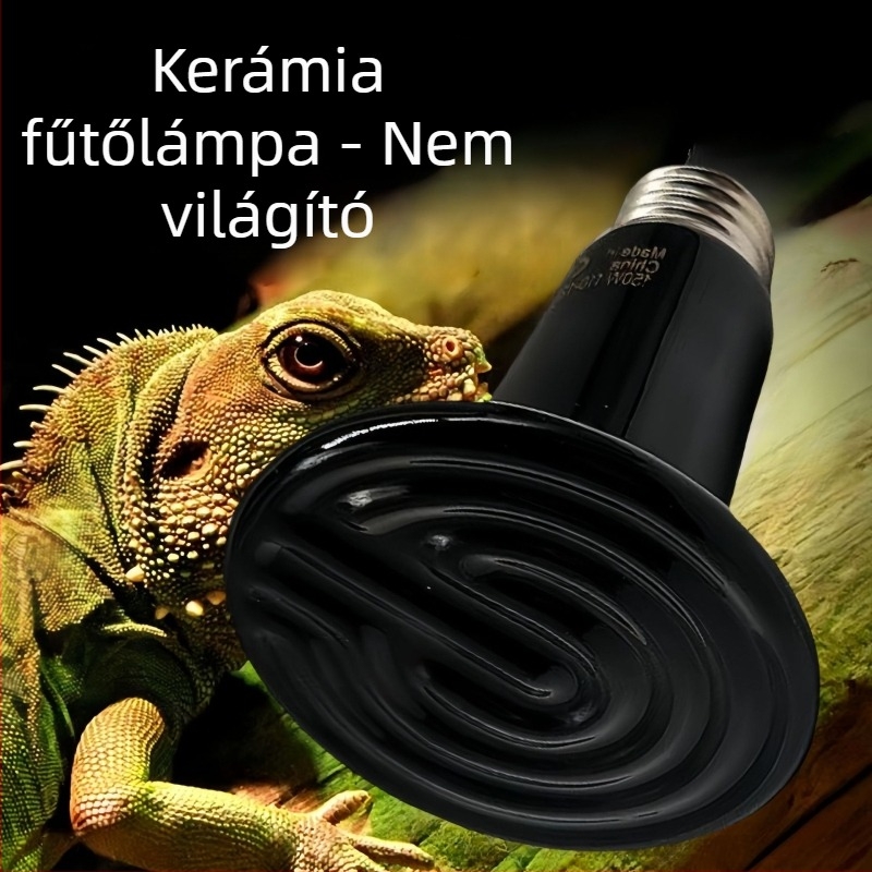 Kerámiás fűtő lámpa terráriumhoz hüllők számára – csak meleget ad, fény nélkül