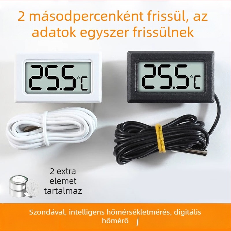 Sondával ellátott digitális hőmérő akvárium és hűtőszekrény számára – magas pontosságú elektronikus hőmérséklet-érzékelő