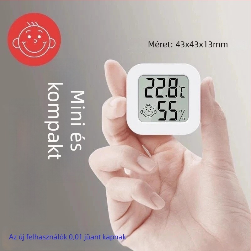 Beltéri elektronikus falra szerelhető hőmérő, magas pontossággal, a baba szobájának hőmérsékletéhez