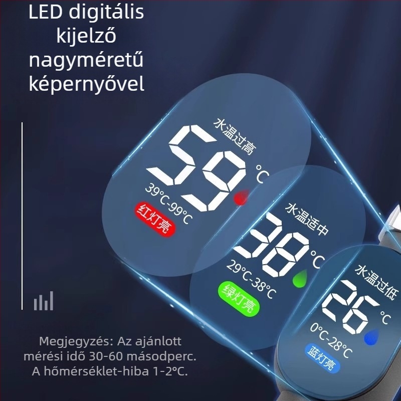 Háztartási fürdővíz-hőmérő látható LED kijelzővel babák és gyerekek fürdetéséhez