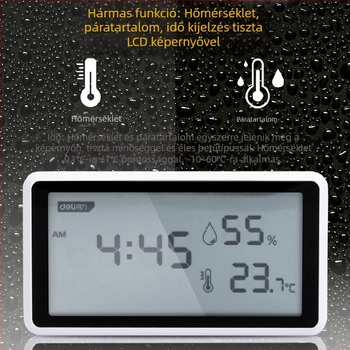 Deli hőmérséklet- és páratartalom-mérő nagy LCD kijelzővel, beltéri asztali használatra, babaszobába, elemről működik