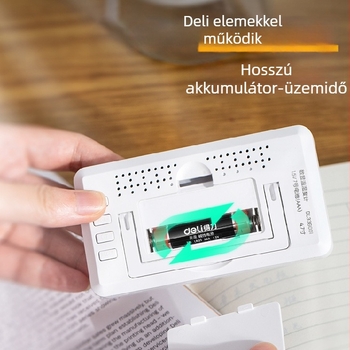Deli hőmérséklet- és páratartalom-mérő nagy LCD kijelzővel, beltéri asztali használatra, babaszobába, elemről működik