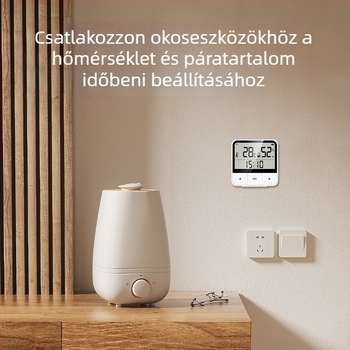 WiFi hőmérséklet- és páratartalom-szenzor adatrögzítéssel, otthoni és irodai használatra
