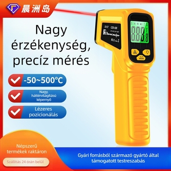 Kézben tartható infravörös hőmérő, ipari és konyhai használatra, olajhőmérő, többfunkciós.