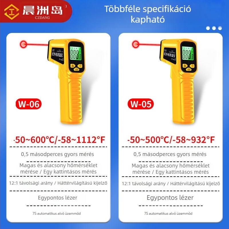 Kézben tartható infravörös hőmérő, ipari és konyhai használatra, olajhőmérő, többfunkciós.