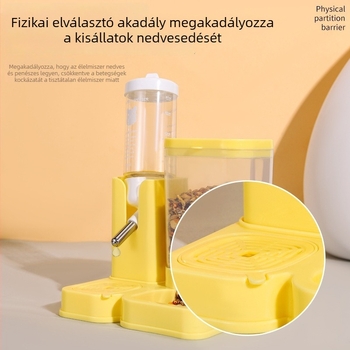 Hamster ivópalack golyóscsapos és ételtartó doboz, 2 az 1-ben szivárgásmentes etető kis hörcsögöknek