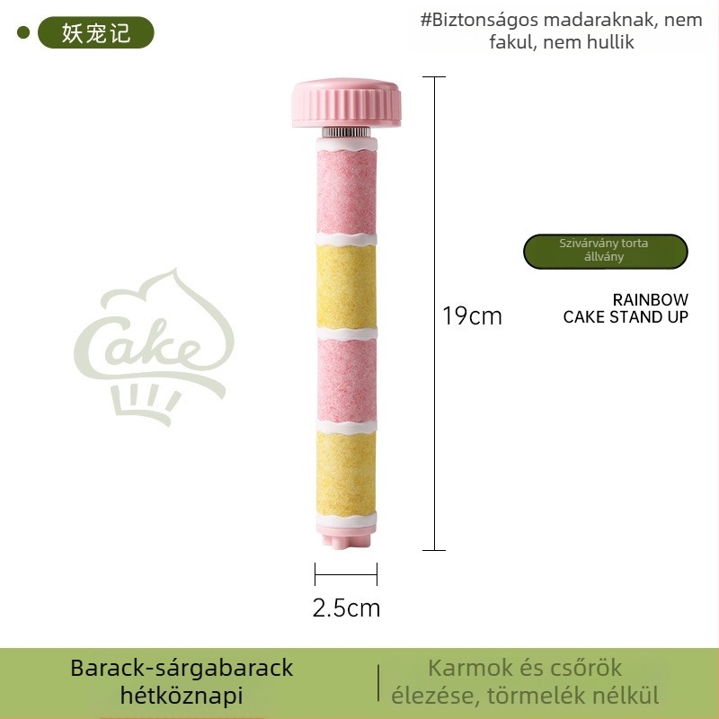Fából készült papagáj-perch csőr- és körmök reszelő játékkal, színes rudak a pihenéshez