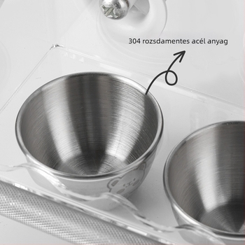 Akril papagáj etető tál anti-spill funkcióval rozsdamentes acél betéttel