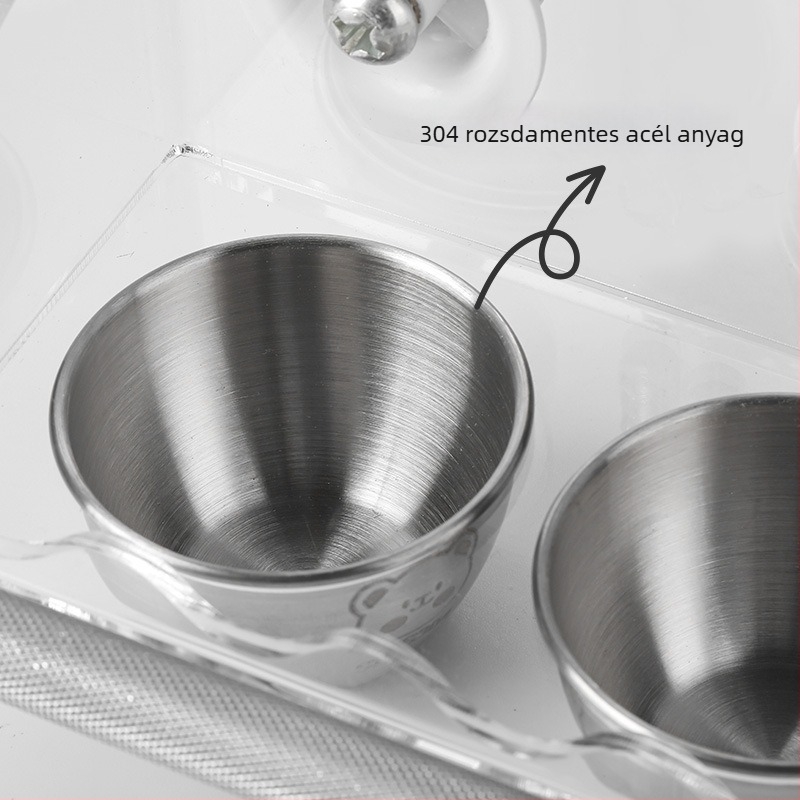 Akril papagáj etető tál anti-spill funkcióval rozsdamentes acél betéttel