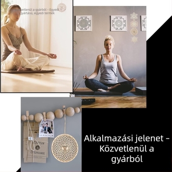 Fából készült üreges geometriai mintás dekoratív elem DIY projektekhez